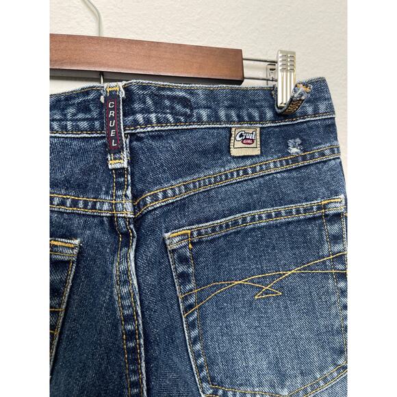 Cruel Girl Low Rise Slim Bootcut Jeans Size 9 Long Dark Wash Western Denim Y2K - Picture 7 of 12
